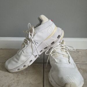 On Cloudnova Running Sneakers In Un-dyed White/Seedling